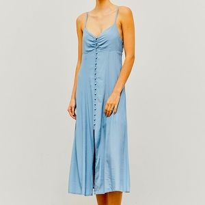 Grade and Gather dusty blue dress